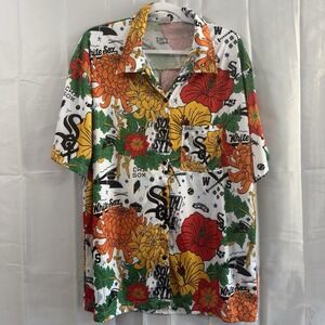 Chicago White Sox Baseball Hawaiian Destroyer Rocks Floral Button Shirt XL